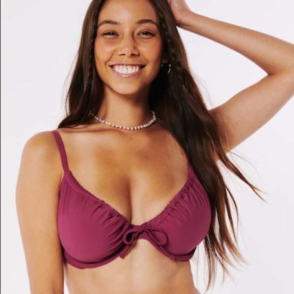 NEW Hollister Cinch Plunge Bikini top - Picture 1 of 2